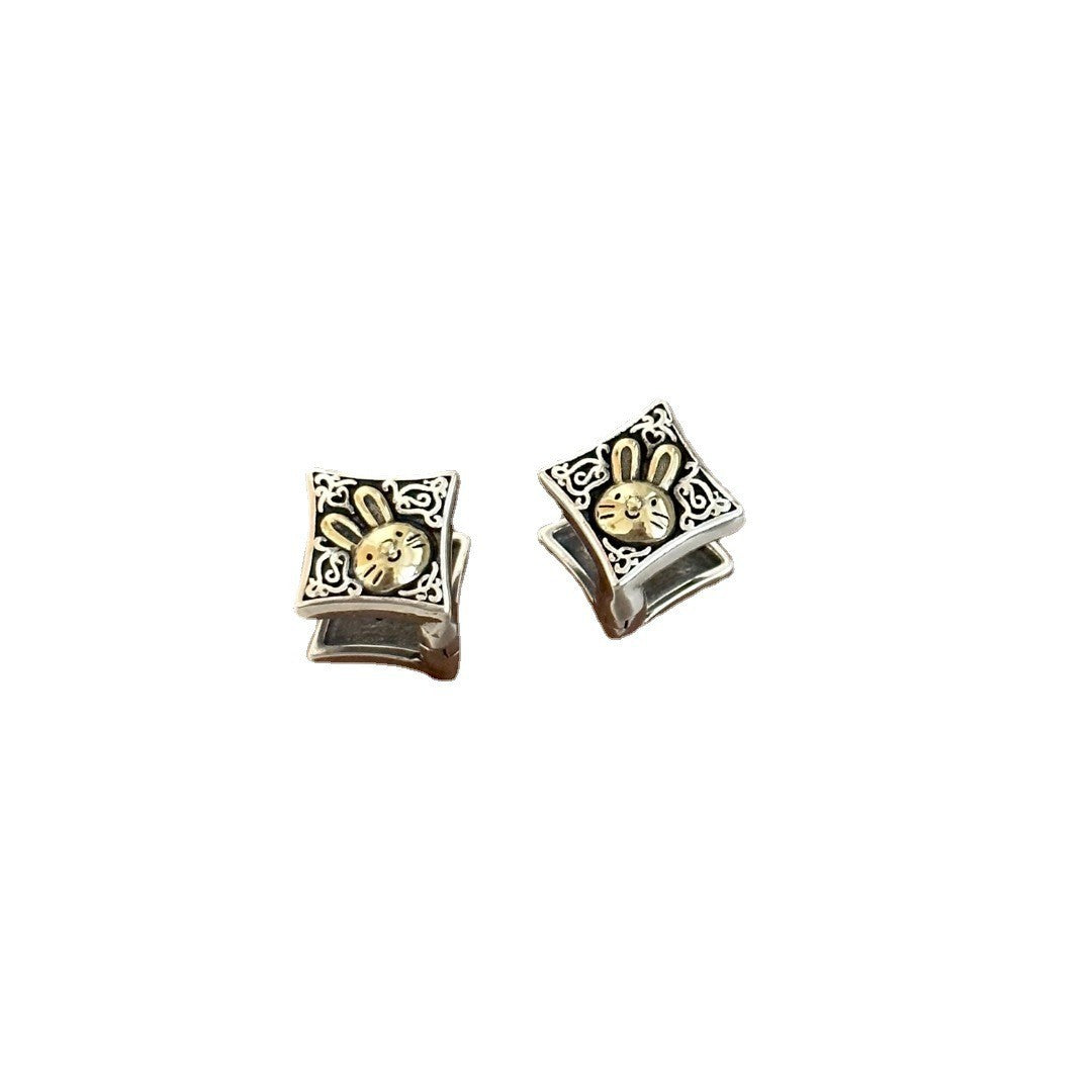 Wholesale Wholesale Golden Rabbit Starburst Double-Sided Earrings